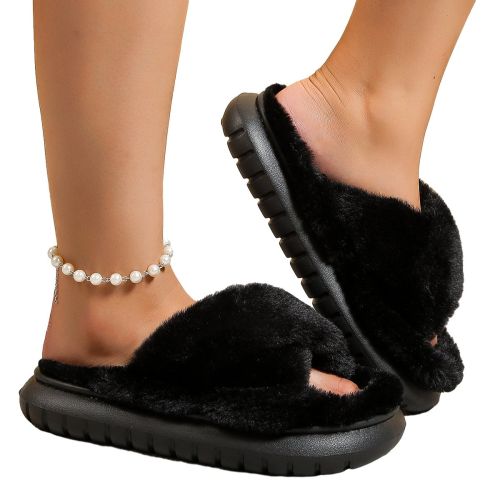 Women's Fuzzy Slippers Plush Fluffy Furry Home Shoes Women's Fuzzy Slippers Plush Fluffy Furry Home Shoes
